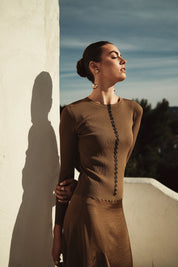 Bliss Scalloped Edge Knit Cardi Olive