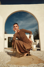 Bliss Scalloped Edge Knit Cardi Olive