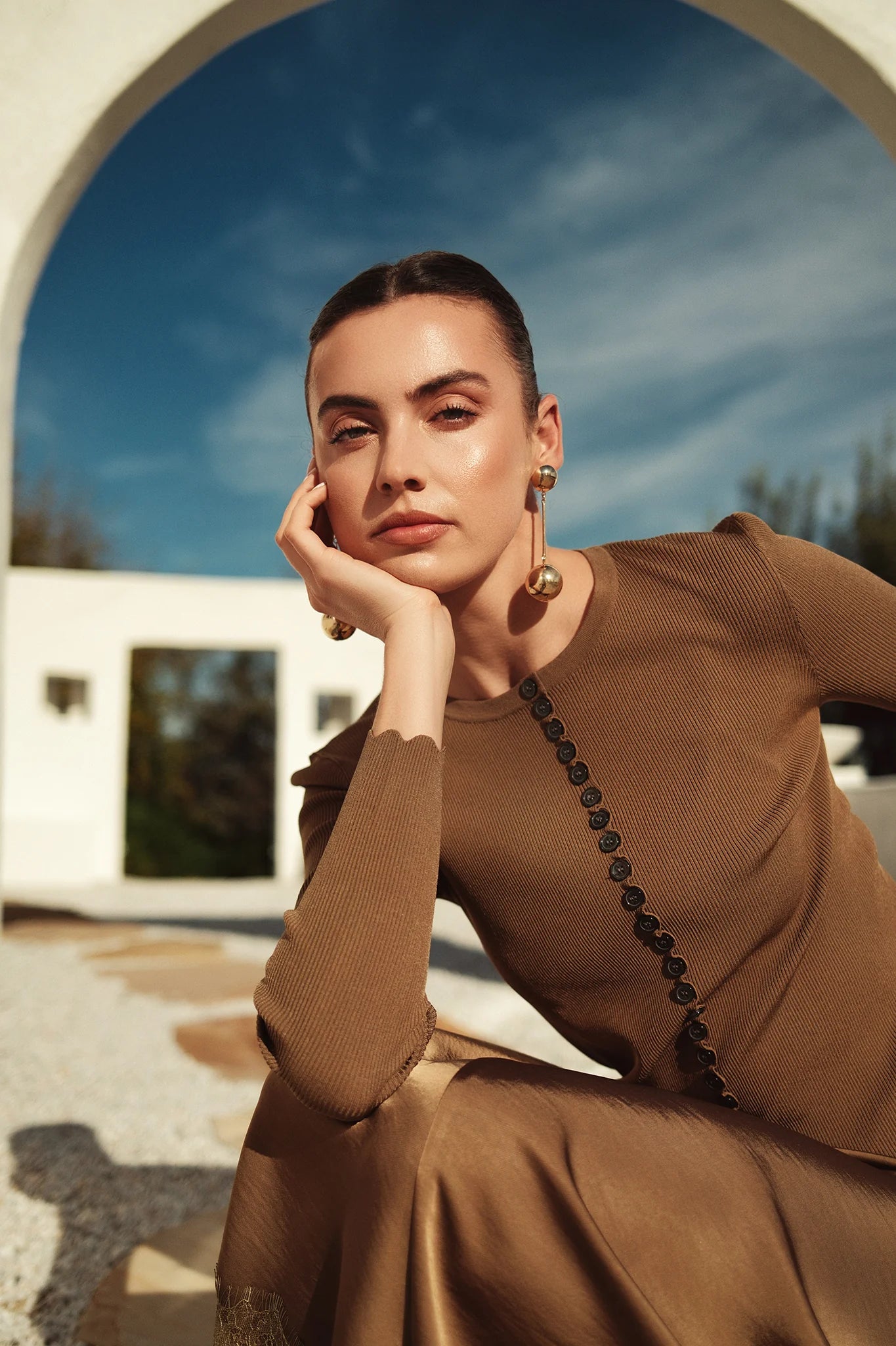 Bliss Scalloped Edge Knit Cardi Olive