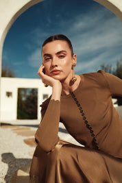 Bliss Scalloped Edge Knit Cardi Olive