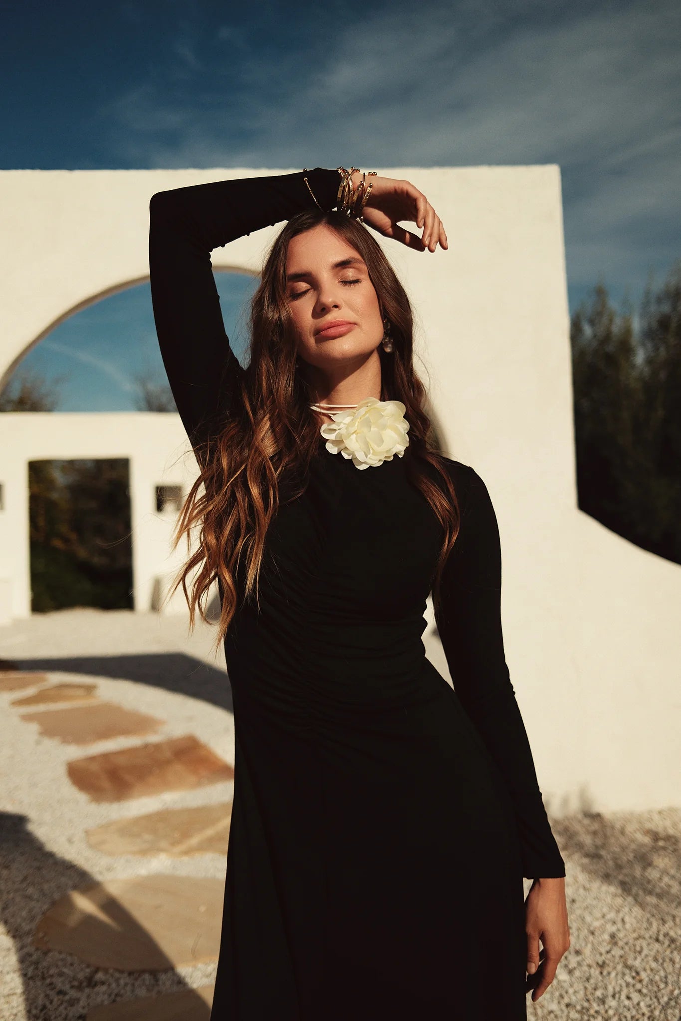 Bliss Ruched Jersey Dress Black