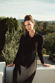 Bliss Polo Combo Dress Black/Black