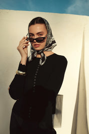 Bliss Scalloped Edge Knit Cardi Black