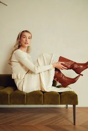 Bliss Pointelle Ruffle Skirt Cream
