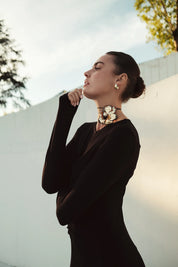 Bliss Ruched Jersey Dress Black