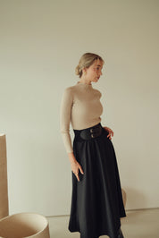 Bliss Corset Skirt Black Midi