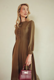 Bliss Laced Tie Dress Olive