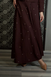 Metallic Bloom Skirt Eggplant