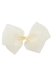 Dahlia Organza Clip - Ivory (Handmade in the USA!)