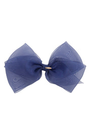 Dahlia Organza Clip - Navy (Handmade in the USA!)