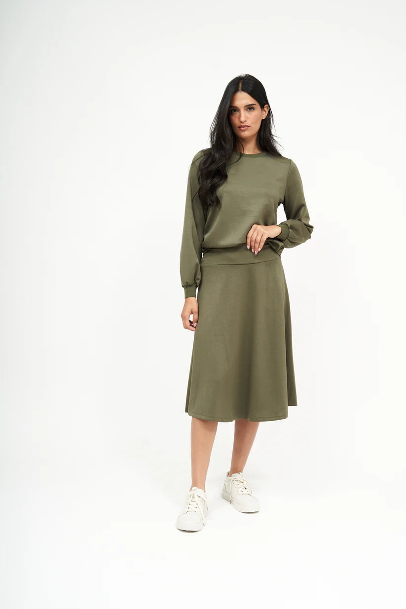 Puff Sleeve Top: Olive