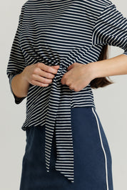 Striped Knot Tee Navy