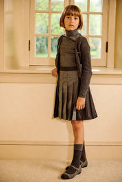Two-tone Pleated Skirt