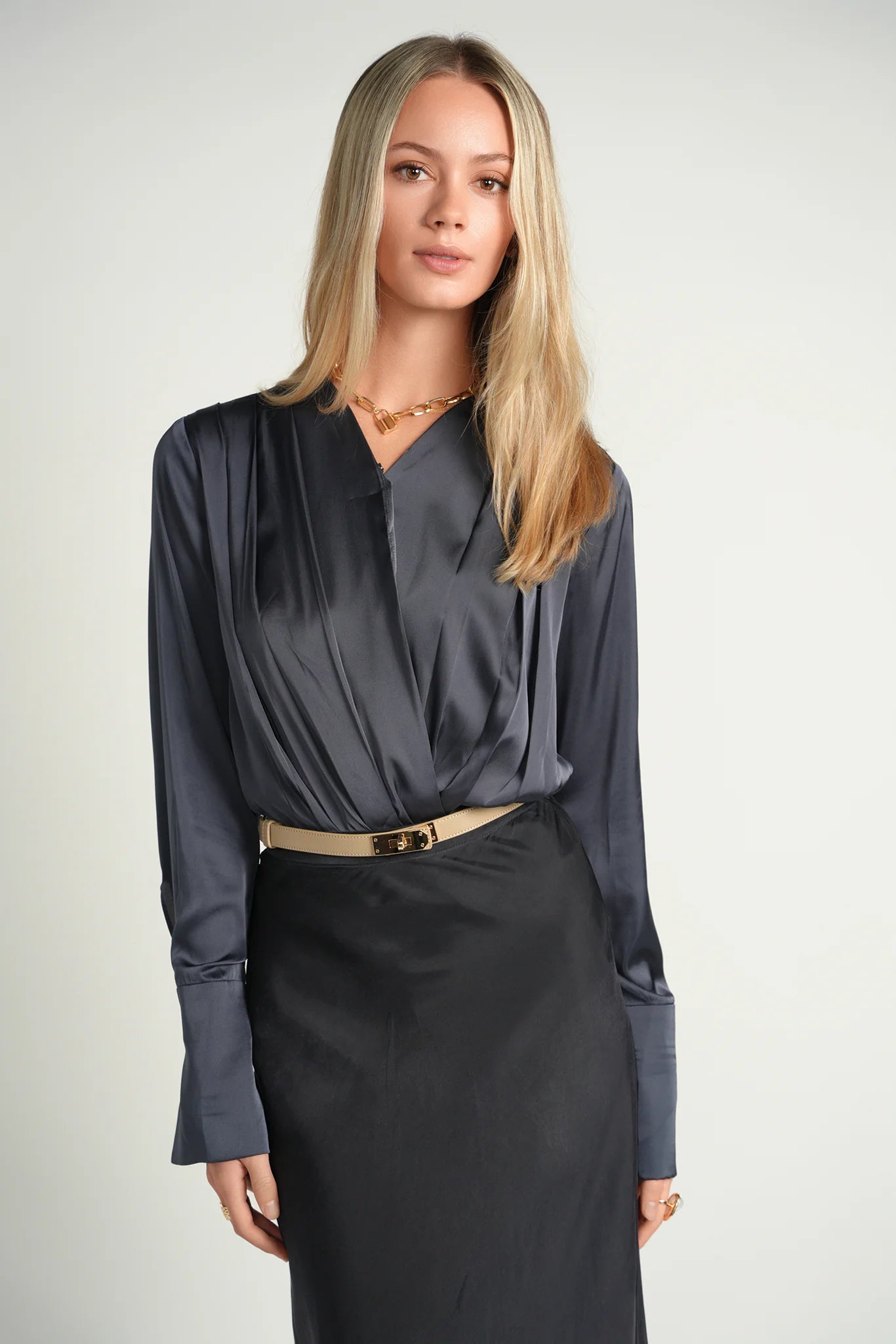 Drape Bodysuit - Navy