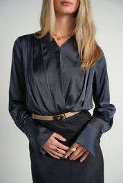 Drape Bodysuit - Navy