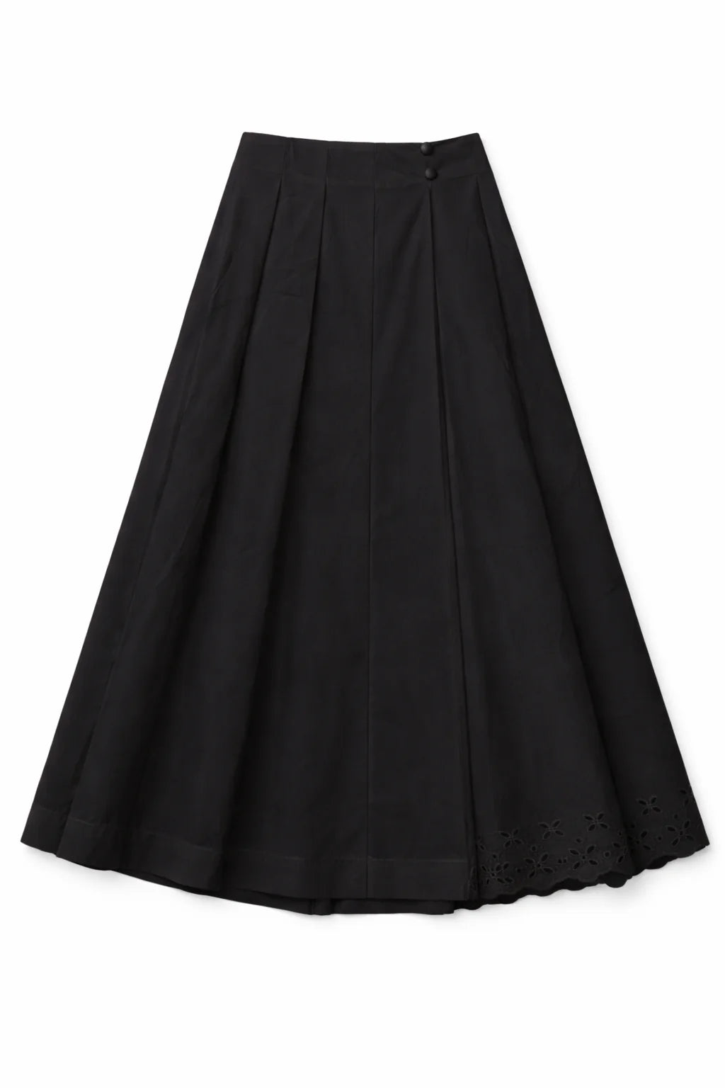 Eyelet Cotton Pleated Skirt