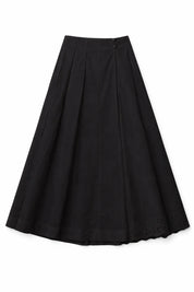 Eyelet Cotton Pleated Skirt