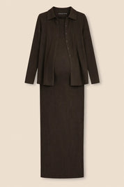 Pierre Maternity Dress in Rustic Brown
