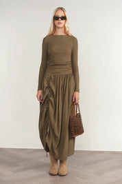 Savoy Dress in Bay Leaf