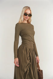 Savoy Dress in Bay Leaf