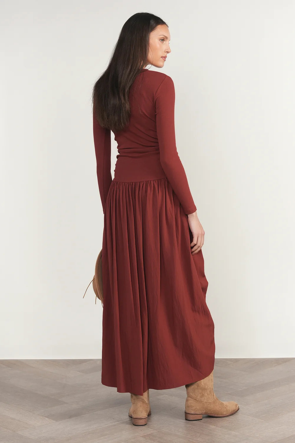 Savoy Dress in Brick