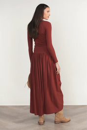 Savoy Dress in Brick
