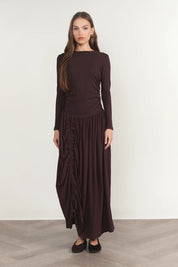 Savoy Dress in Eggplant