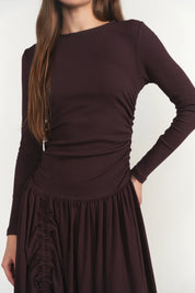 Savoy Dress in Eggplant