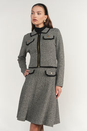 Trent Skirt in Black Tweed