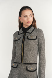 Trent Jacket in Black Tweed