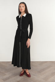 Drina Dress in Black / White