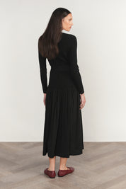 Drina Dress in Black / White