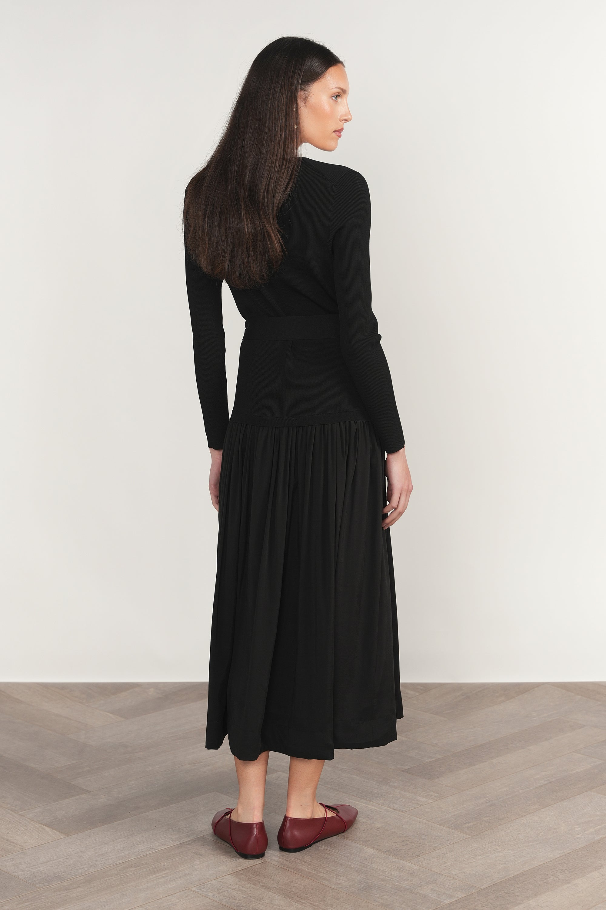 Drina Dress in Black / White
