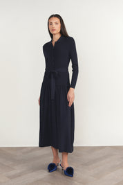 Drina Dress in Deep Indigo Navy