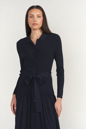 Drina Dress in Deep Indigo Navy