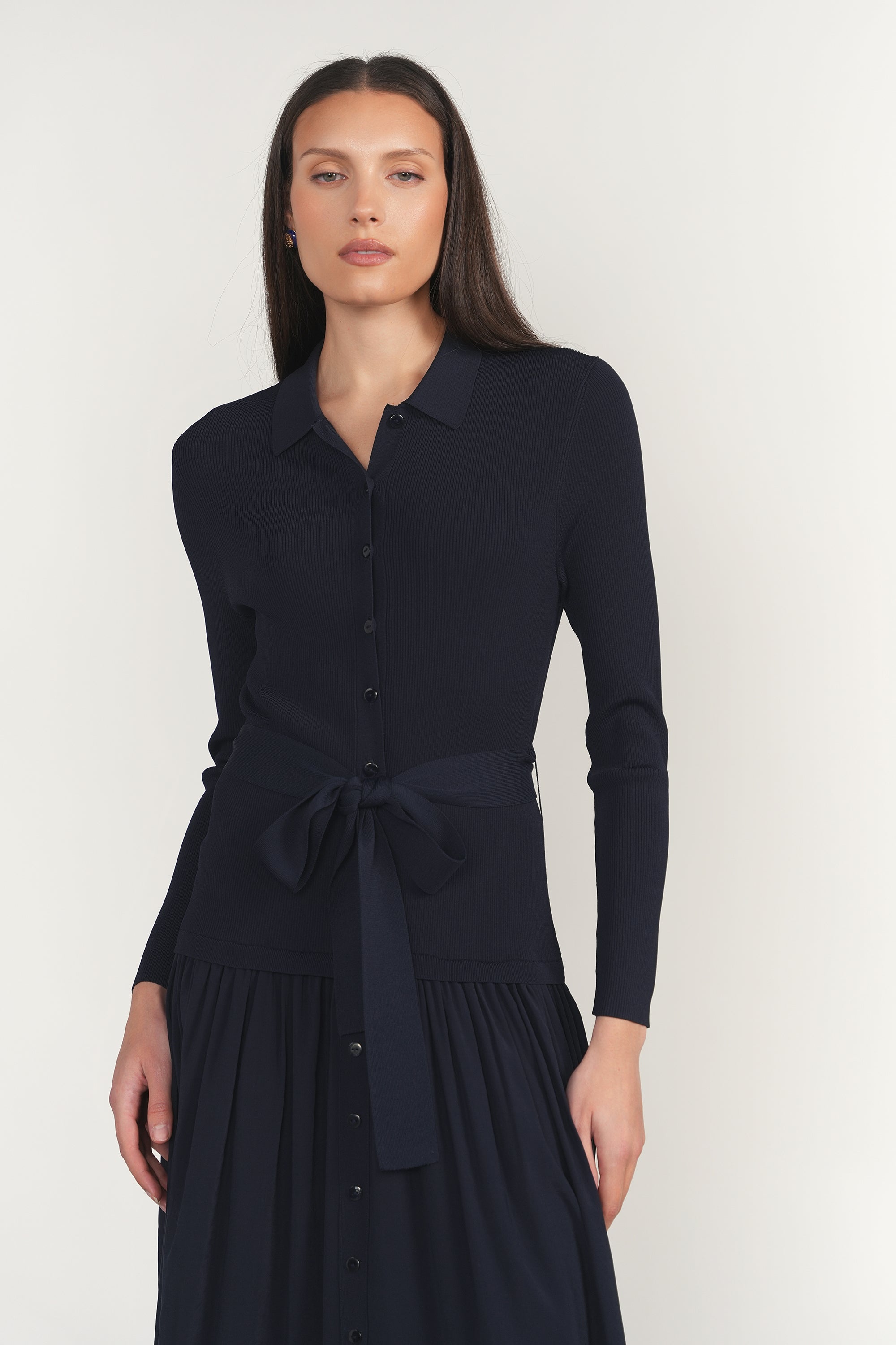 Drina Dress in Deep Indigo Navy