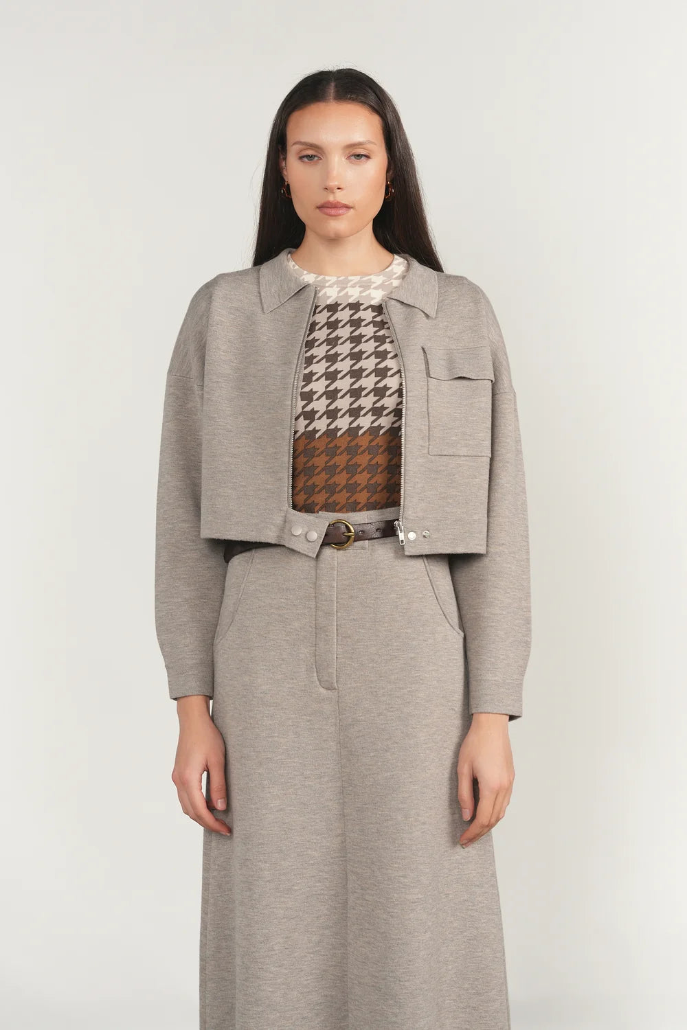 Seine Skirt in Greige Marl