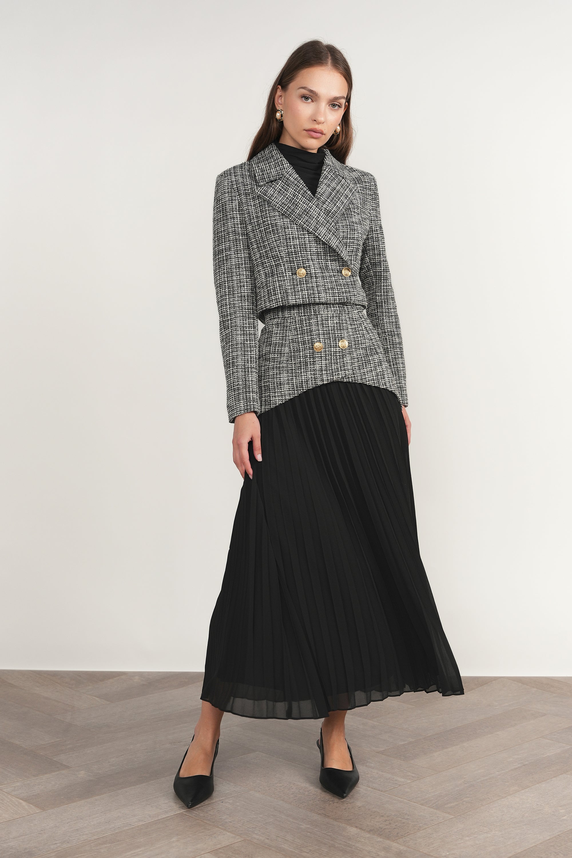 Kura Blazer in Black Plaid