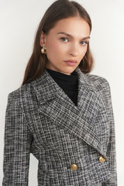 Kura Blazer in Black Plaid