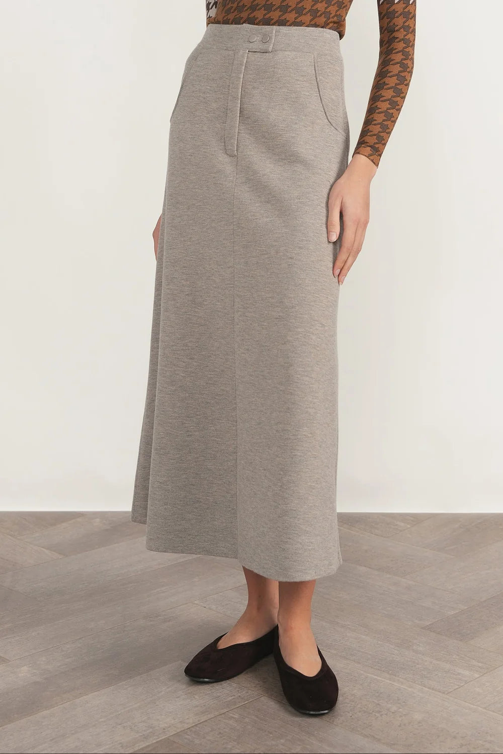 Seine Skirt in Greige Marl