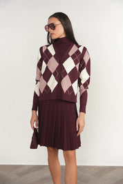 Rhine Cardigan Vest in Antique Berry / Dusty Rose