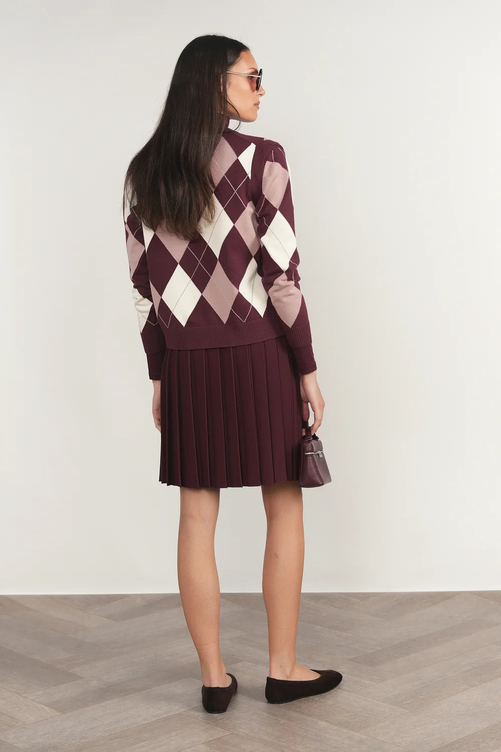 Rhine Cardigan Vest in Antique Berry / Dusty Rose