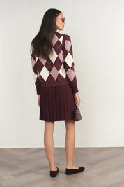 Rhine Cardigan Vest in Antique Berry / Dusty Rose