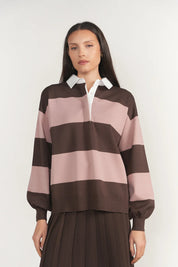Ness Sweater in Fudge / Dusty Rose