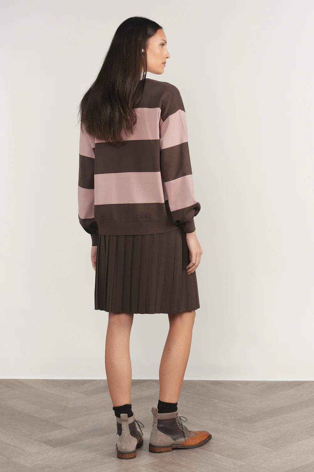 Ness Sweater in Fudge / Dusty Rose