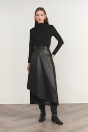 Erne Leather Skirt in Black