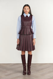 Cam Leather Top in Antique Berry / Blue