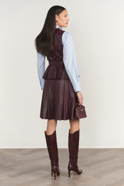 Cam Leather Top in Antique Berry / Blue