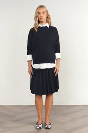 Montia Top in Deep Indigo Navy