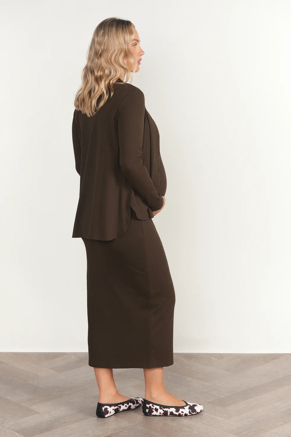 Pierre Maternity Dress in Rustic Brown
